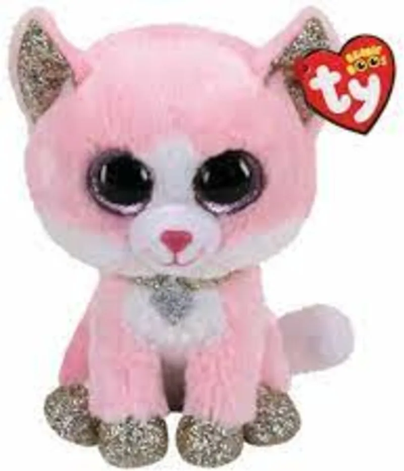 Knuffel - Beanie Boos - Fiona Pink Cat - 15cm van Ty in Meerkleurig – productfoto