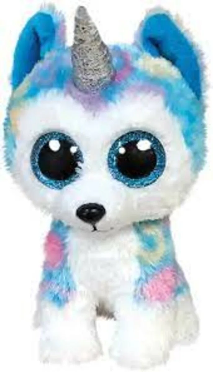 Knuffel - Beanie Boos - Helena Husky - 15cm från Ty i Blauw Paars Wit – produktbild