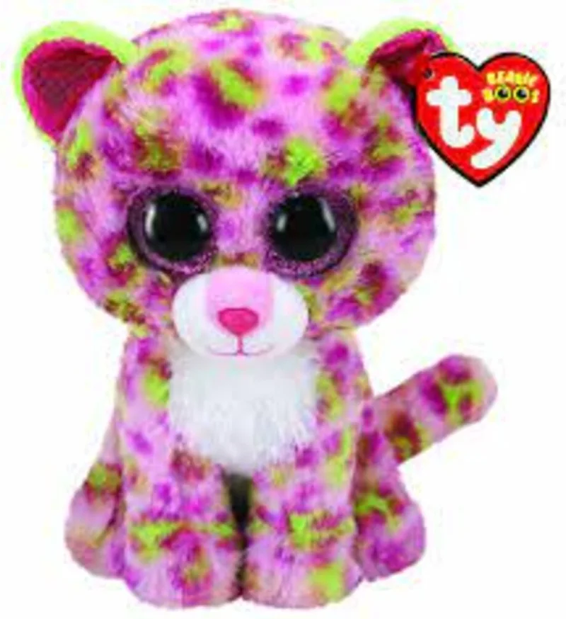 Knuffel - Beanie Boos - Lainey Leopard - 15cm by Ty in Green, Red, White – product photo