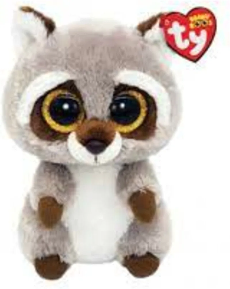 Knuffel - Beanie Boos - Oakie Racoon 15cm by Ty in Grey, Brown – product photo
