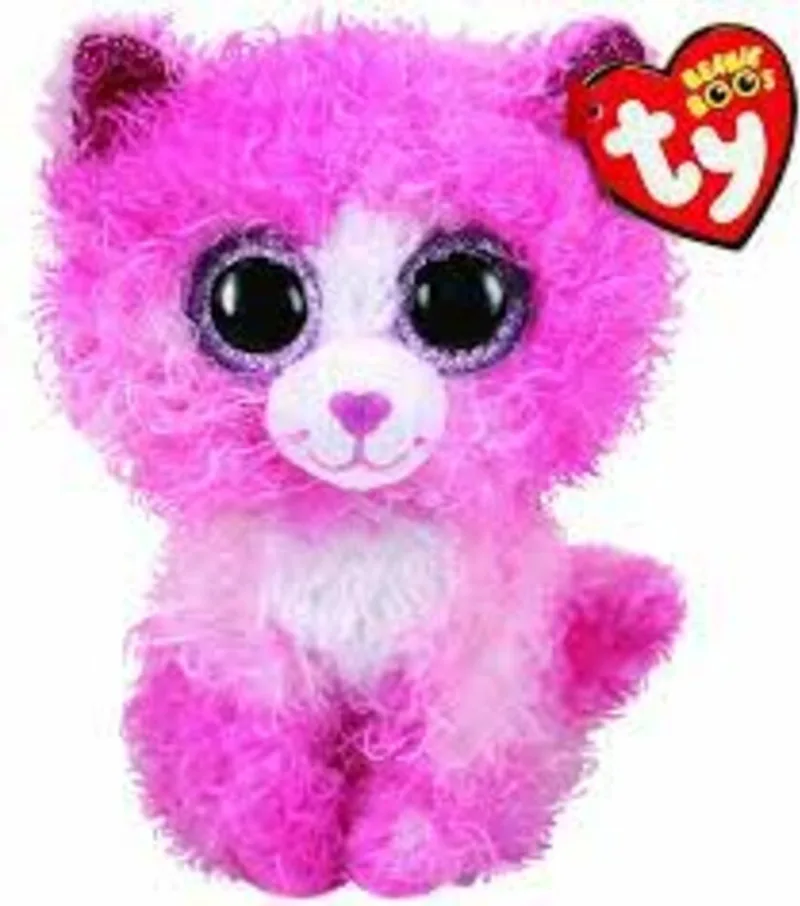Knuffel - Beanie Boos - Reagan Cat - 15cm by Ty in Roze Wit – product photo