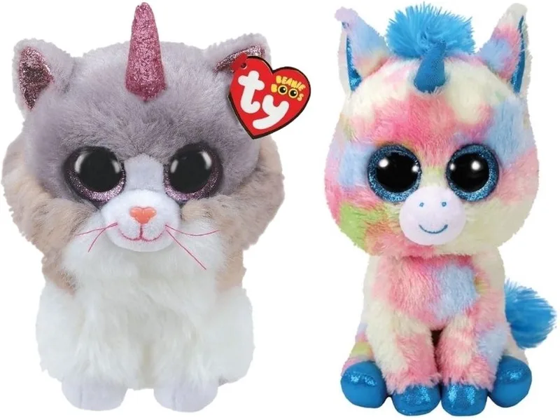 Knuffel - Beanie Buddy - Asher Cat & Blitz Unicorn by Ty in Multicolour – product photo