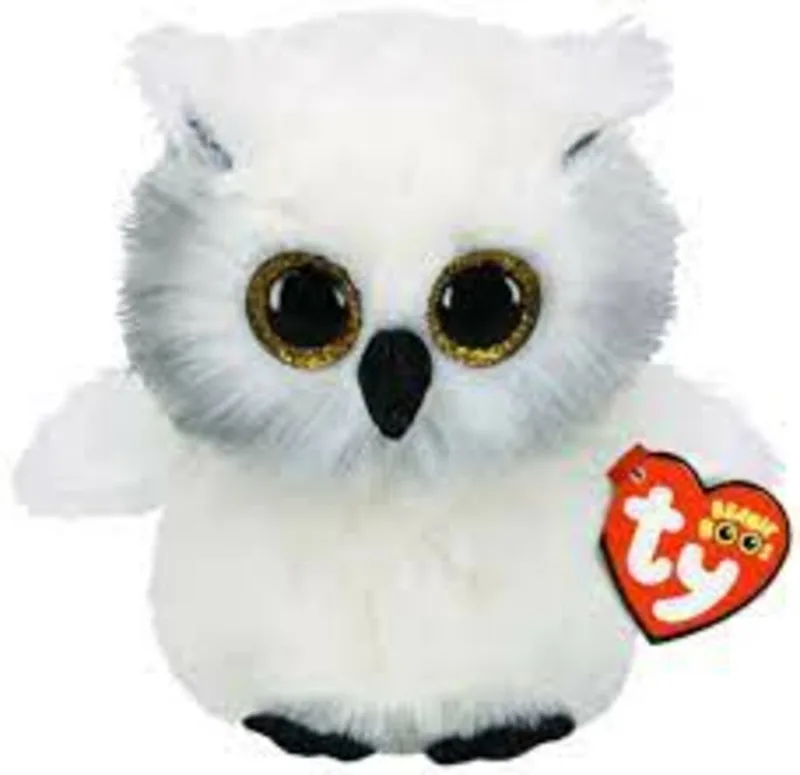 Knuffel - Beanie Buddy - Austin Owl - 24cm by Ty in Black, White, Blue – product photo