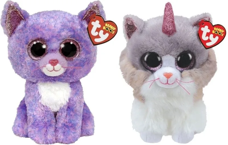 Knuffel - Beanie Buddy - Cassidy Cat & Asher Cat von Ty in Mehrfarbig – Produktfoto