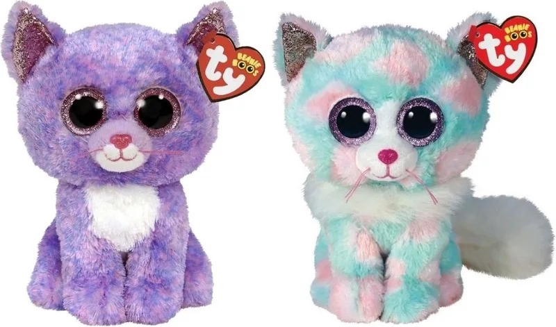 Knuffel - Beanie Buddy - Cassidy Cat & Opal Cat de Ty en Multicolore – photo produit