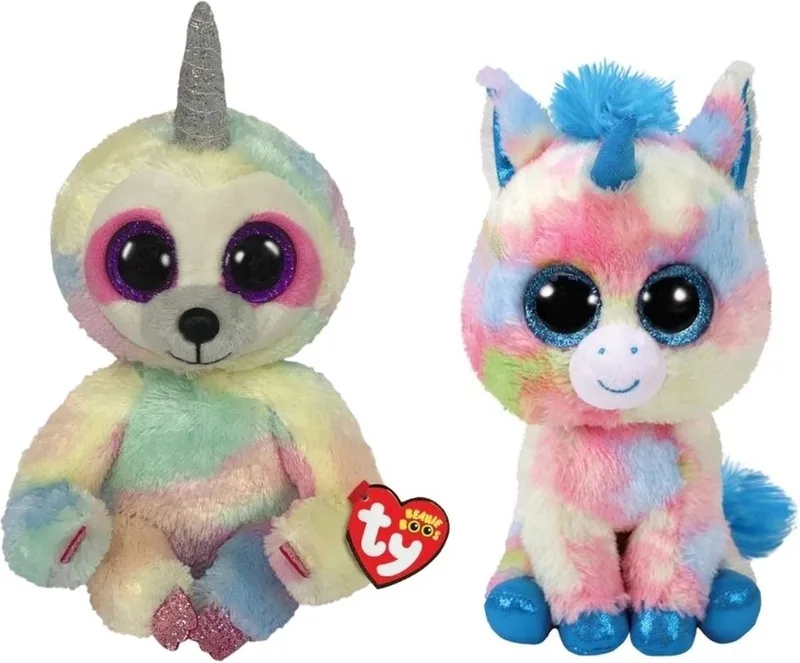 Knuffel - Beanie Buddy - Cooper Sloth & Blitz Unicorn by Ty in Multicolour – product photo
