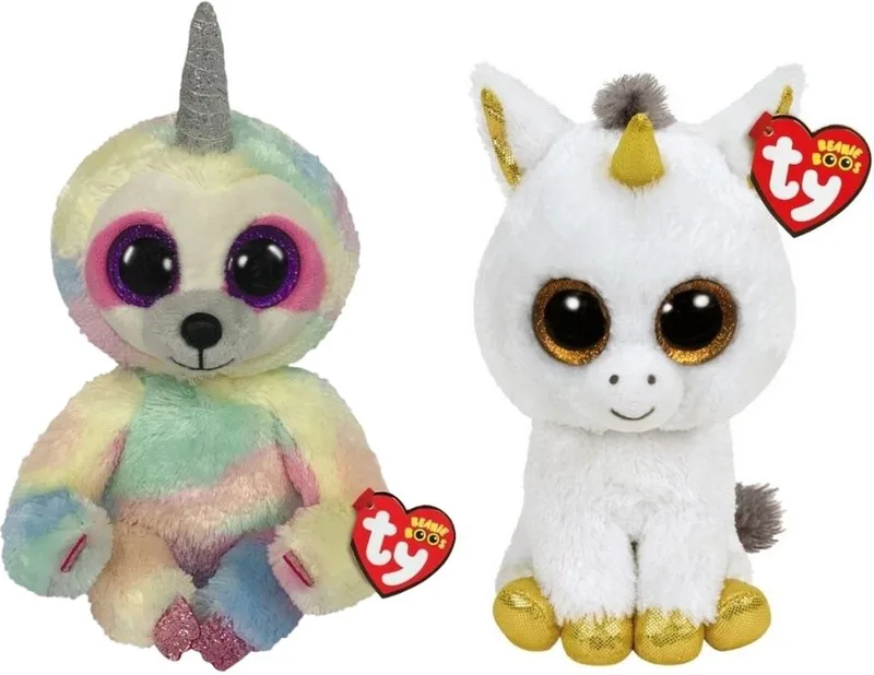 Knuffel - Beanie Buddy - Cooper Sloth & Pegasus Unicorn by Ty in Multicolour – product photo