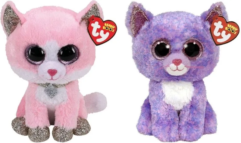 Knuffel - Beanie Buddy - Fiona Pink Cat & Cassidy Cat by Ty in Multicolour – product photo