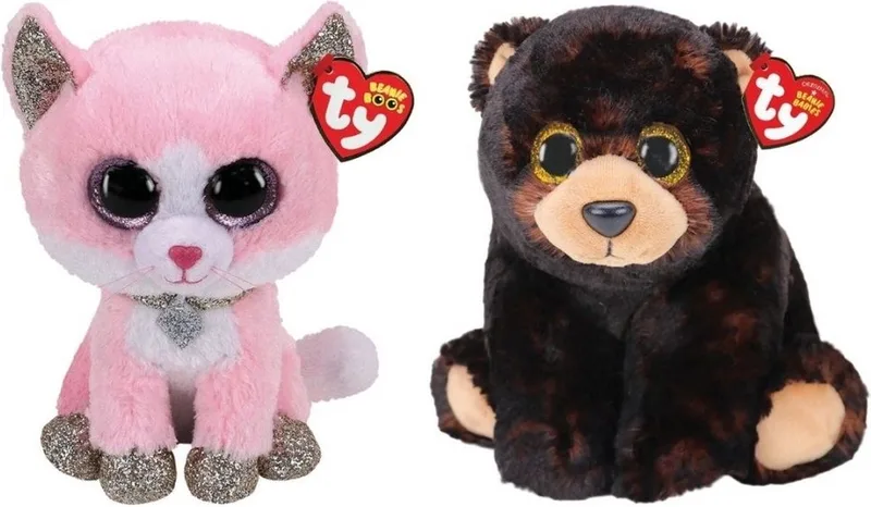 Knuffel - Beanie Buddy - Fiona Pink Cat & Kodi Bear by Ty in Multicolour – product photo
