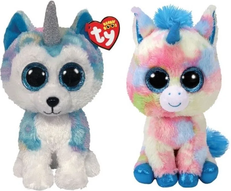 Knuffel - Beanie Buddy - Helena Husky & Blitz Unicorn by Ty in Multicolour – product photo