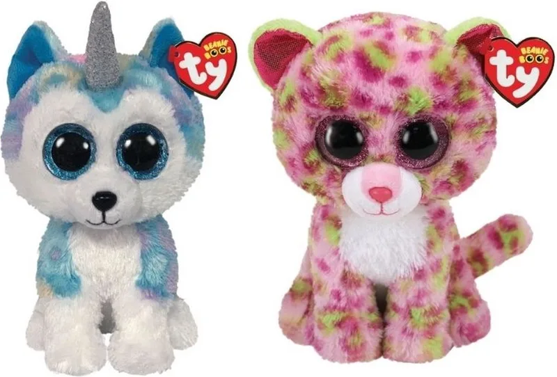 Knuffel - Beanie Buddy - Helena Husky & Lainey Leopard by Ty in Multicolour – product photo