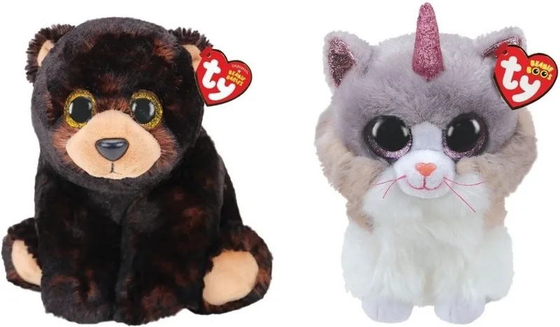 Knuffel - Beanie Buddy - Kodi Bear & Asher Cat by Ty in Multicolour – product photo