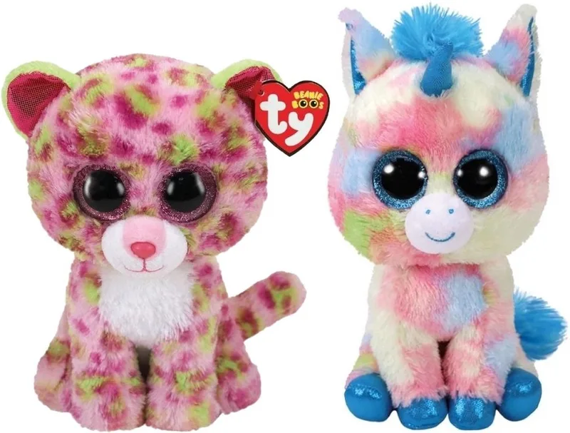 Knuffel - Beanie Buddy - Lainey Leopard & Blitz Unicorn by Ty in Multicolour – product photo