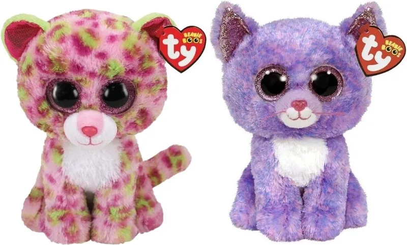 Knuffel - Beanie Buddy - Lainey Leopard & Cassidy Cat by Ty in Multicolour – product photo