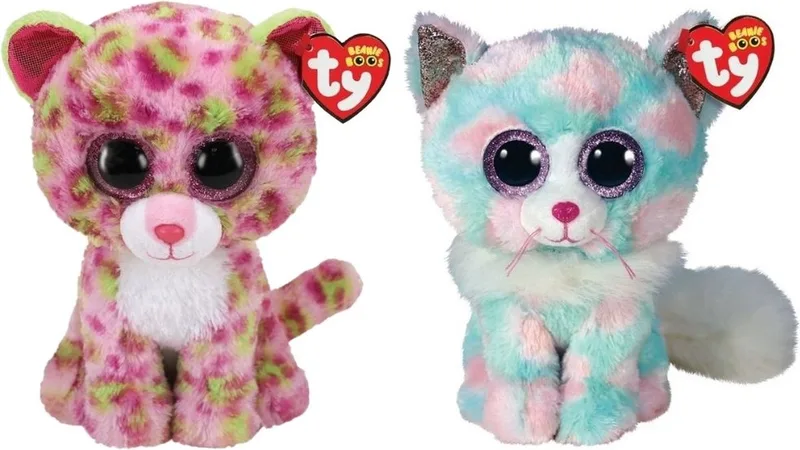Knuffel - Beanie Buddy - Lainey Leopard & Opal Cat by Ty in Multicolour – product photo