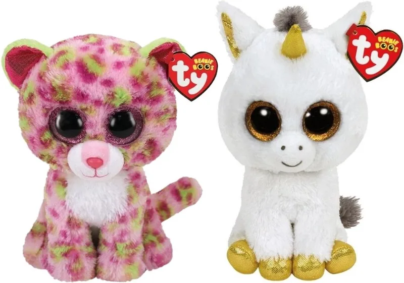 Knuffel - Beanie Buddy - Lainey Leopard & Pegasus Unicorn by Ty in Multicolour – product photo
