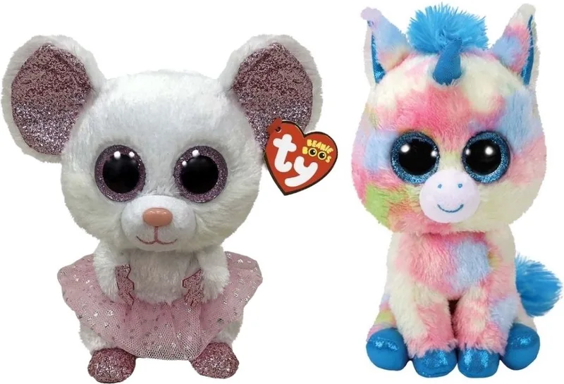 Knuffel - Beanie Buddy - Nina Mouse & Blitz Unicorn by Ty in Multicolour – product photo