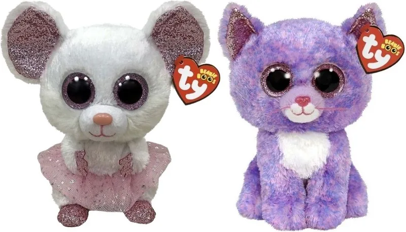 Knuffel - Beanie Buddy - Nina Mouse & Cassidy Cat de Ty en Multicolore – photo produit