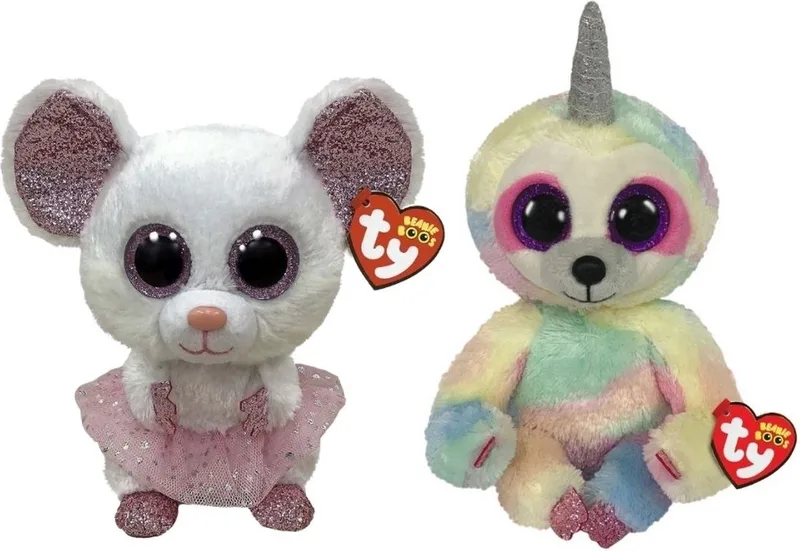 Knuffel - Beanie Buddy - Nina Mouse & Cooper Sloth från Ty i Flerfärgad – produktbild