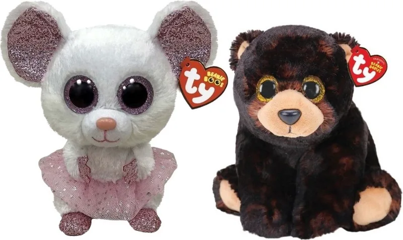 Knuffel - Beanie Buddy - Nina Mouse & Kodi Bear från Ty i Flerfärgad – produktbild