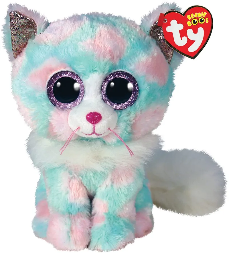 Knuffel - Beanie Buddy - Opal Cat - 24cm by Ty in Turqcuoise, White, Pink – product photo
