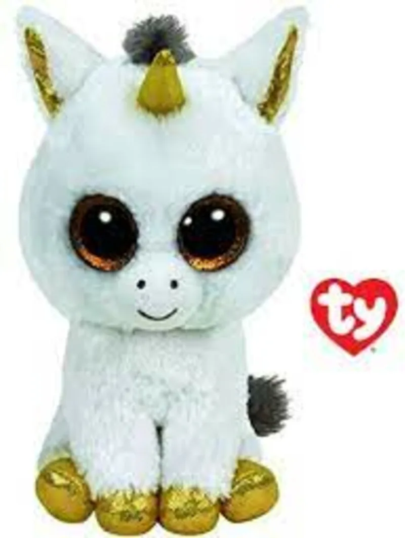 Knuffel - Beanie Buddy - Pegasus Unicorn - 24cm von Ty in Gold, Weiß – Produktfoto