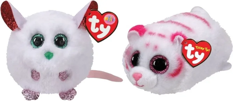 Knuffel - Teeny Puffies - Christmas Mouse & Tabor Tiger by Ty in Multicolour – product photo