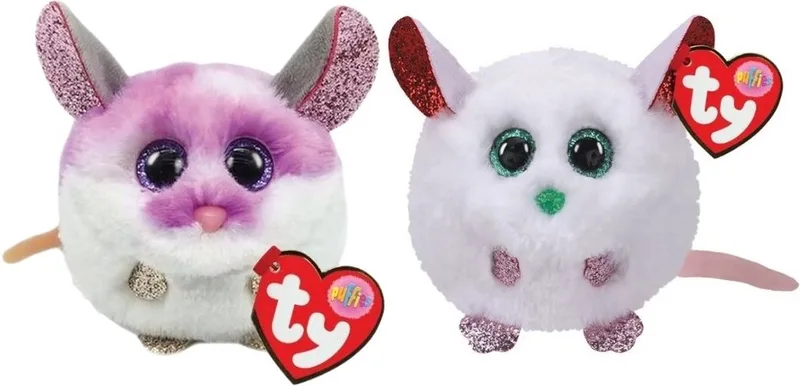 Knuffel - Teeny Puffies - Colby Mouse & Christmas Mouse by Ty in Multicolour – product photo