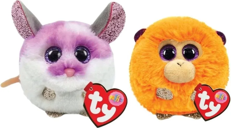 Knuffel - Teeny Puffies - Colby Mouse & Coconut Monkey by Ty in Multicolour – product photo