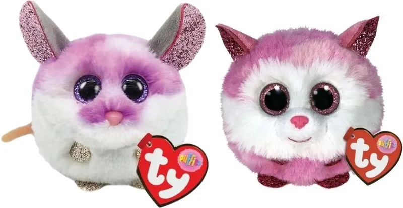 Knuffel - Teeny Puffies - Colby Mouse & Princess Husky von Ty in Mehrfarbig – Produktfoto