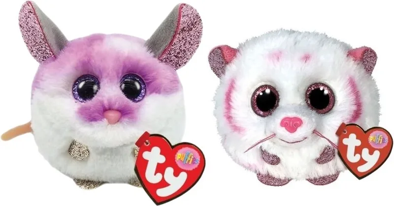 Knuffel - Teeny Puffies - Colby Mouse & Tabor Tiger by Ty in Multicolour – product photo