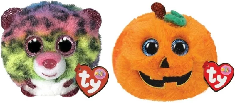Knuffel - Teeny Puffies - Dotty Leopard & Halloween Pumpkin by Ty in Multicolour – product photo