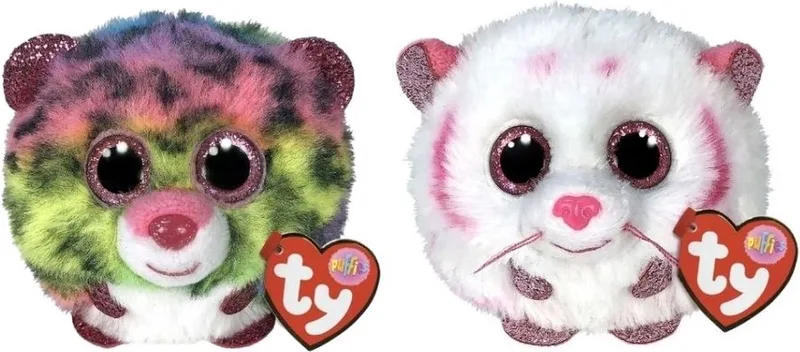 Knuffel - Teeny Puffies - Dotty Leopard & Tabor Tiger von Ty in Mehrfarbig – Produktfoto