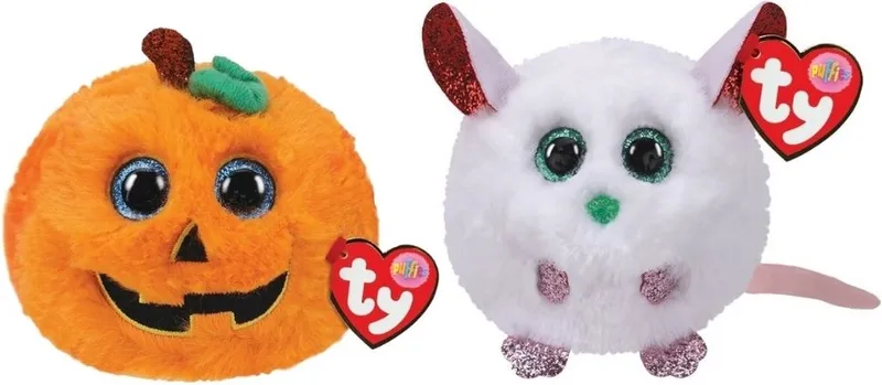 Knuffel - Teeny Puffies - Halloween Pumpkin & Christmas Mouse by Ty in Multicolour – product photo