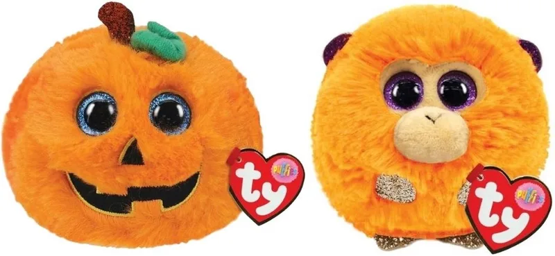 Knuffel - Teeny Puffies - Halloween Pumpkin & Coconut Monkey by Ty in Multicolour – product photo