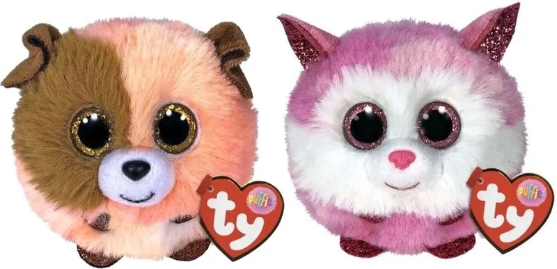 Knuffel - Teeny Puffies - Mandarin Dog & Princess Husky by Ty in Multicolour – product photo