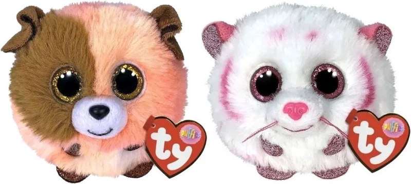 Knuffel - Teeny Puffies - Mandarin Dog & Tabor Tiger by Ty in Multicolour – product photo