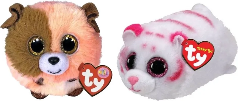 Knuffel - Teeny Puffies - Mandarin Dog & Tabor Tiger by Ty in Multicolour – product photo
