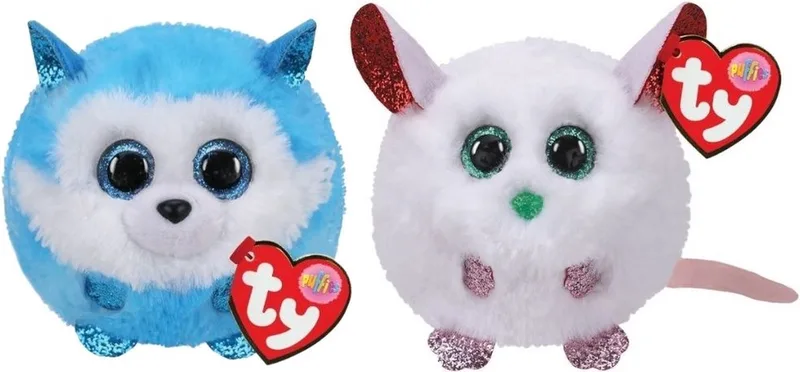 Knuffel - Teeny Puffies - Prince Husky & Christmas Mouse by Ty in Multicolour – product photo