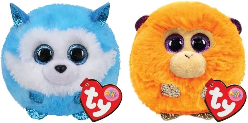 Knuffel - Teeny Puffies - Prince Husky & Coconut Monkey by Ty in Multicolour – product photo