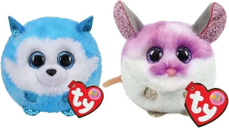Knuffel - Teeny Puffies - Prince Husky & Colby Mouse von Ty in Mehrfarbig – Produktfoto