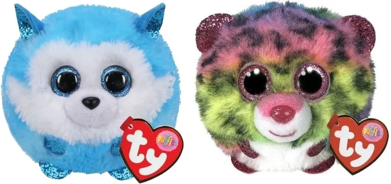 Knuffel - Teeny Puffies - Prince Husky & Dotty Leopard by Ty in Multicolour – product photo