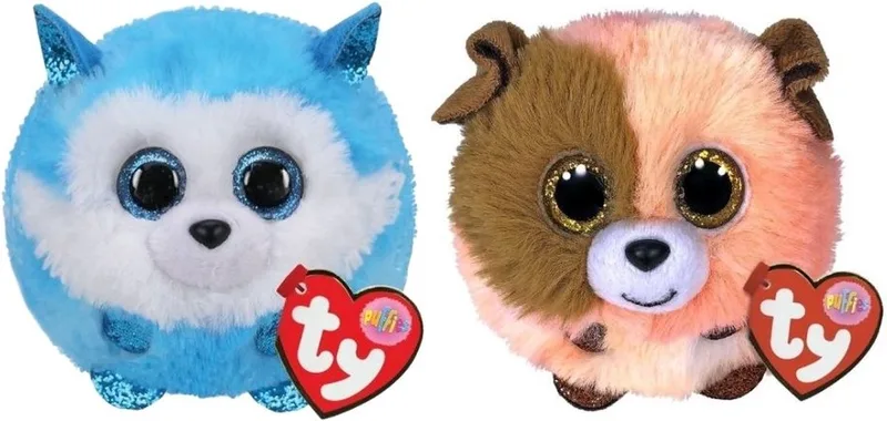 Knuffel - Teeny Puffies - Prince Husky & Mandarin Dog by Ty in Multicolour – product photo