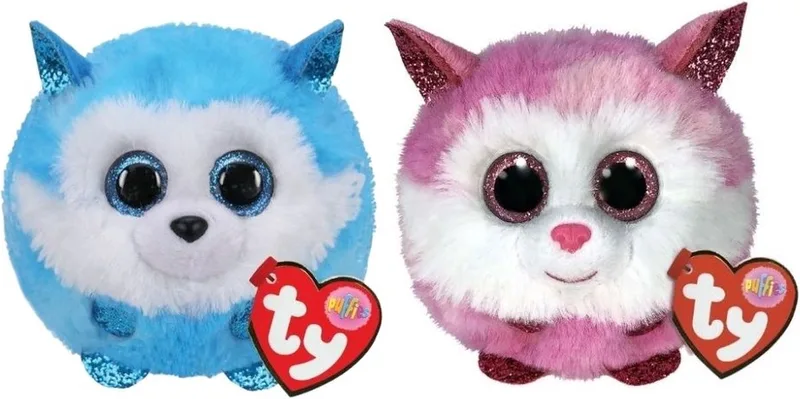 Knuffel - Teeny Puffies - Prince Husky & Princess Husky von Ty in Mehrfarbig – Produktfoto
