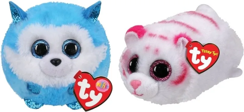 Knuffel - Teeny Puffies - Prince Husky & Tabor Tiger by Ty in Multicolour – product photo