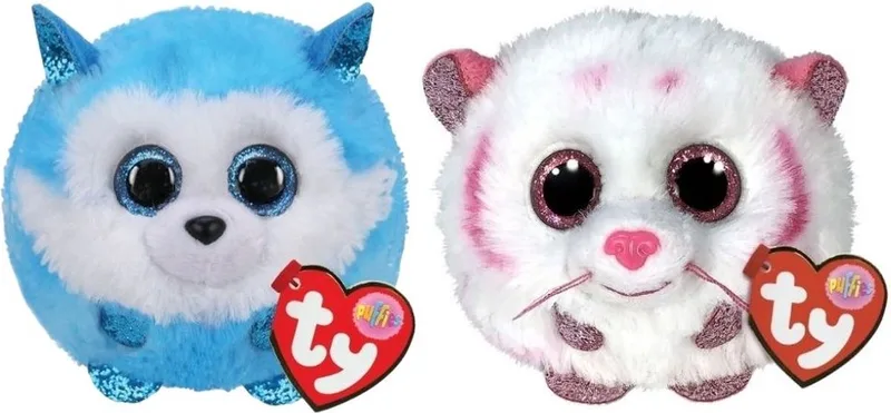 Knuffel - Teeny Puffies - Prince Husky & Tabor Tiger by Ty in Multicolour – product photo