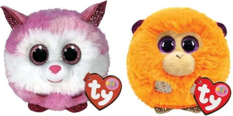 Knuffel - Teeny Puffies - Princess Husky & Coconut Monkey by Ty in Multicolour – product photo