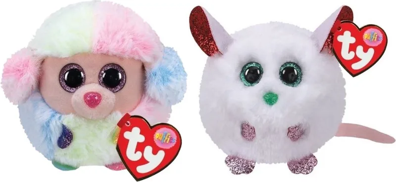 Knuffel - Teeny Puffies - Rainbow Poodle & Christmas Mouse by Ty in Multicolour – product photo