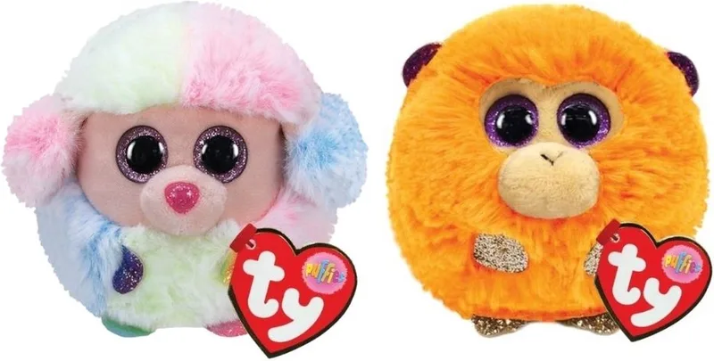 Knuffel - Teeny Puffies - Rainbow Poodle & Coconut Monkey by Ty in Multicolour – product photo