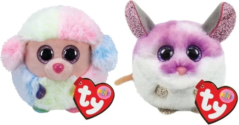 Knuffel - Teeny Puffies - Rainbow Poodle & Colby Mouse by Ty in Multicolour – product photo